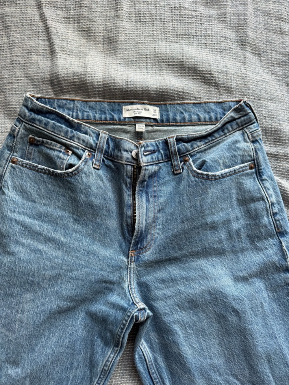 LAST CHANCE! Abercrombie curve love baggy low rise, long - Picture 2 of 3